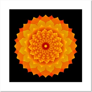 Yellow Orange Mandala Posters and Art